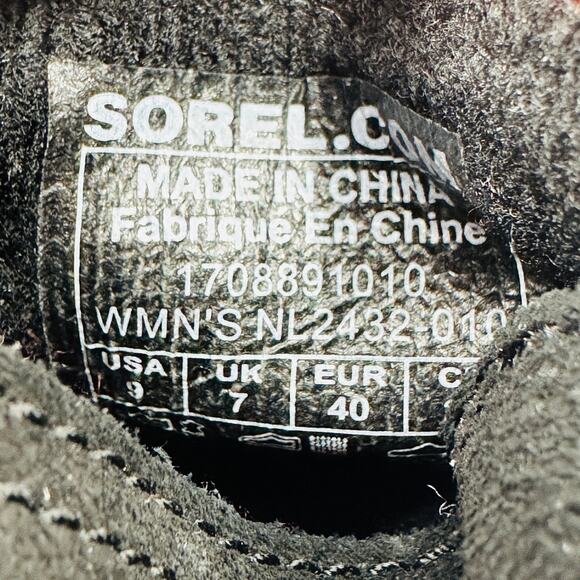 Sorel Women's Major Moto Black Leather Red Plaid Lined Boots NL2432-010 Size 9 - Picture 11 of 11